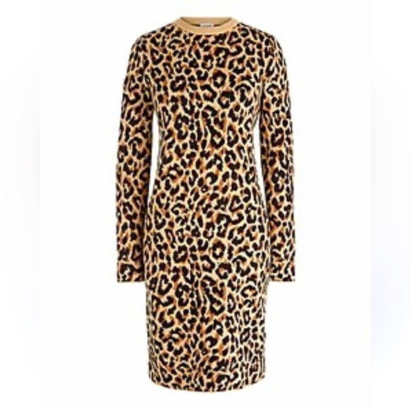 EUC J.CREW ANIMAL PRINT SWEATER DRESS SIZE XS - Picture 1 of 12